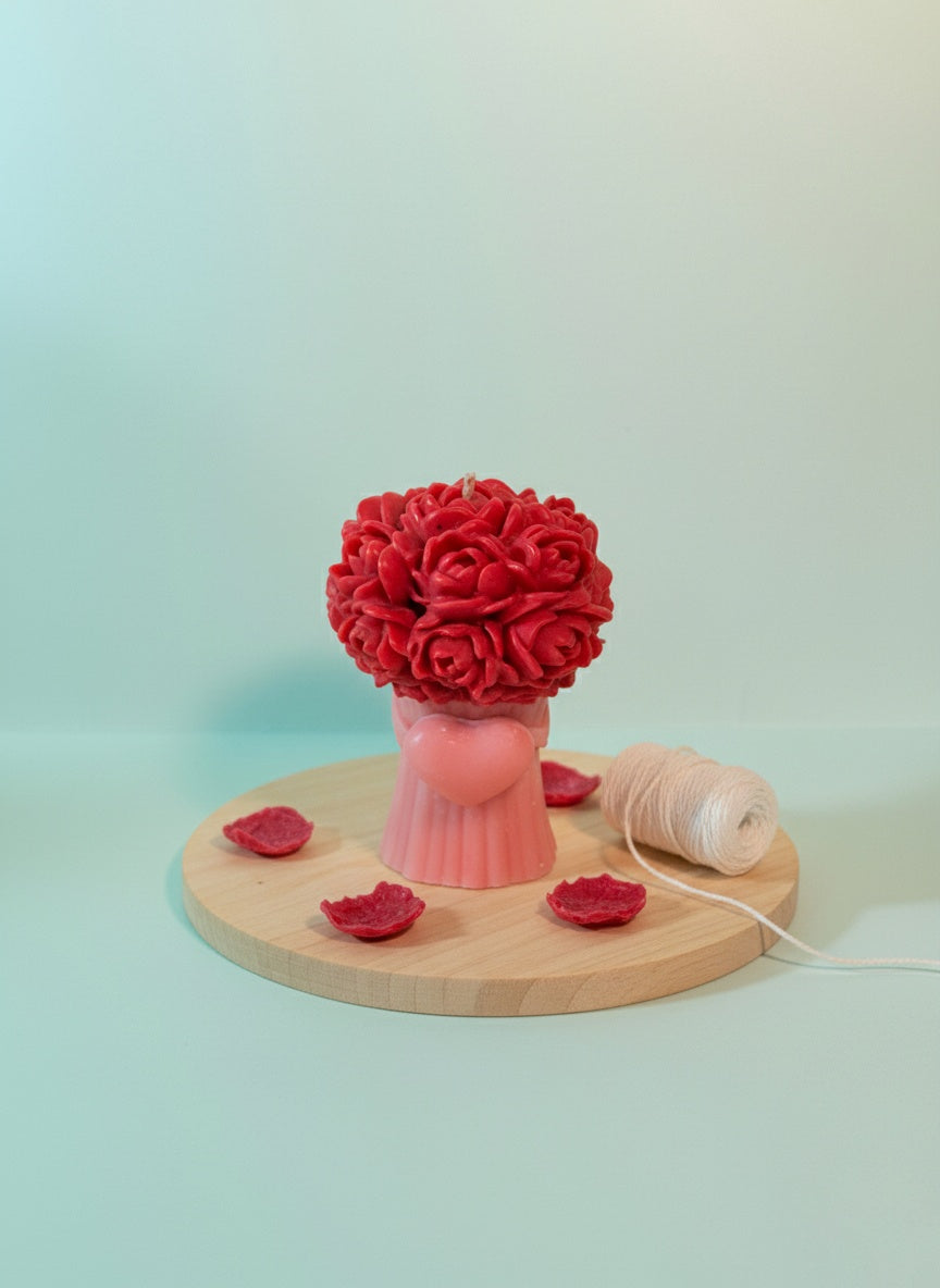 Romantic Rose Bouquet Candle