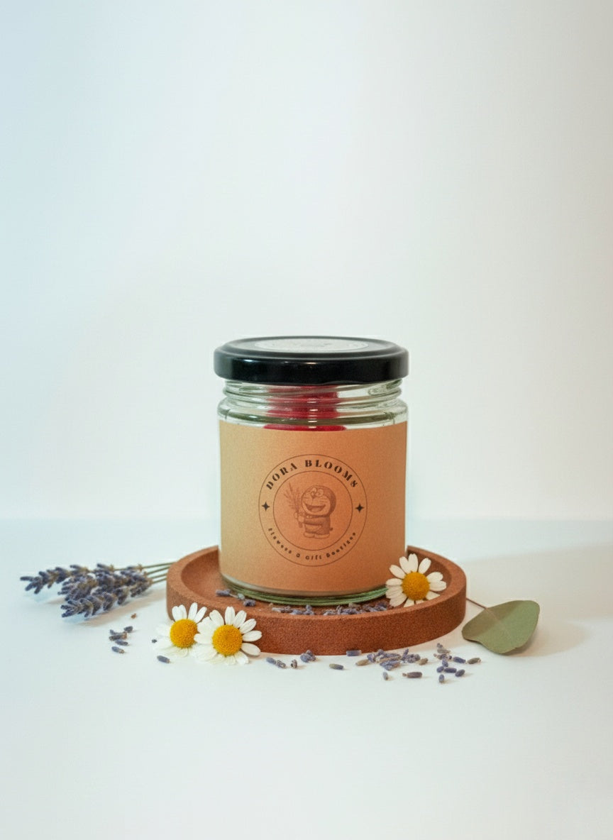 Tulip Bloom Candle in Glass Jar