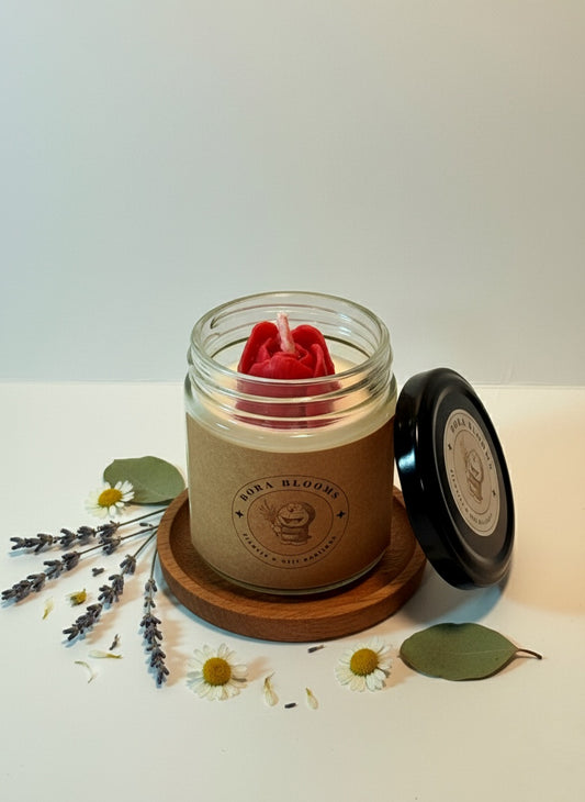 Tulip Bloom Candle in Glass Jar